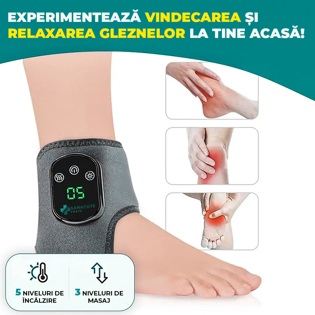 Aparat de masaj cu incalzire pentru glezna